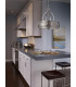 Zara 4 Light Cylindrical Ceiling Pendant Light Brushed Steel with Silver Fabric E27-2