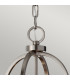 Zara 4 Light Cylindrical Ceiling Pendant Light Brushed Steel with Silver Fabric E27-3