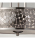 Zara 4 Light Cylindrical Ceiling Pendant Light Brushed Steel with Silver Fabric E27-5