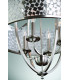 Zara 4 Light Multi Arm Ceiling Chandelier Pendant Light Brushed Steel with Silver Fabric E14-2