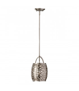 Zara 1 Light Ceiling Mini Pendant Brushed Steel E27