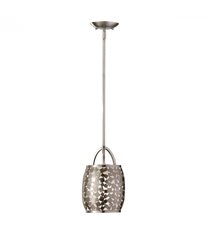 Zara 1 Light Ceiling Mini Pendant Brushed Steel E27