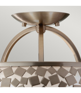 Zara 3 Light Semi Flush Ceiling Light Brushed Steel E27-2