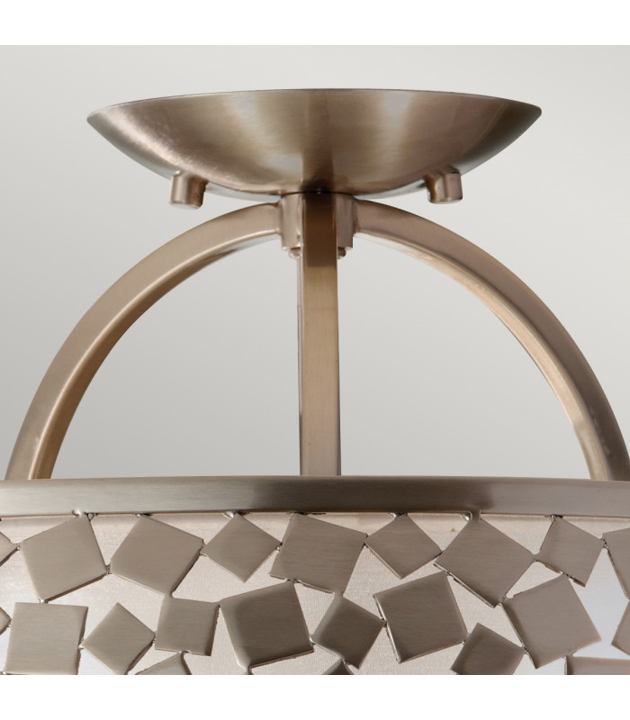 Zara 3 Light Semi Flush Ceiling Light Brushed Steel E27-2