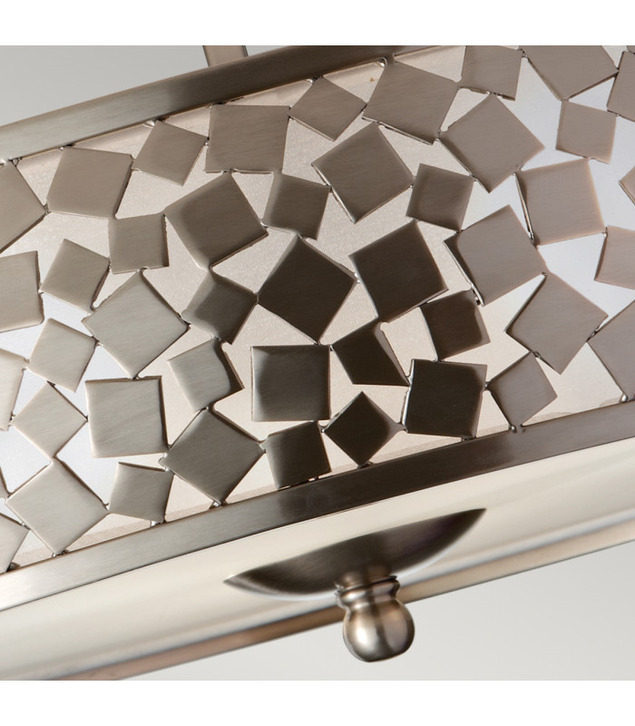 Zara 3 Light Semi Flush Ceiling Light Brushed Steel E27-4