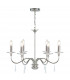 Finsbury Park 6 Light Multi Arm Chandelier Polished Nickel Finish - Shades Not Included E14-1