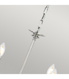 Finsbury Park 6 Light Multi Arm Chandelier Polished Nickel Finish - Shades Not Included E14-2