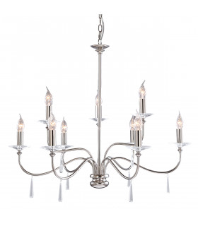 Finsbury Park 9 Light Chandelier Polished Nickel Finish E14-1