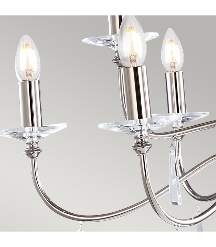 Finsbury Park 9 Light Chandelier Polished Nickel Finish E14-5
