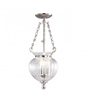 Finsbury Park 3 Light Small Ceiling Lantern Pendant Polished Nickel E14-1