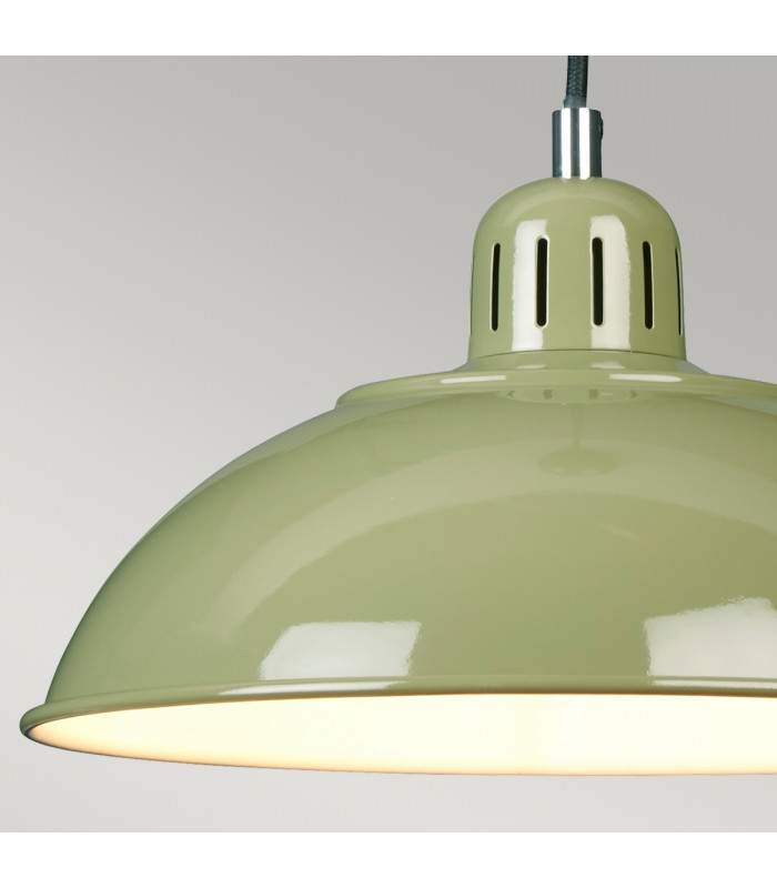 Franklin 1 Light Dome Ceiling Pendant Green E27-4