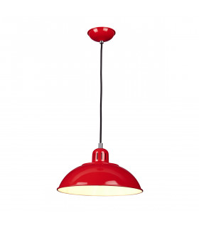 Franklin 1 Light Dome Ceiling Pendant Red E27-1