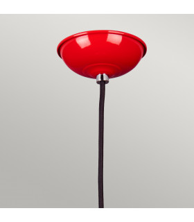 Franklin 1 Light Dome Ceiling Pendant Red E27-2