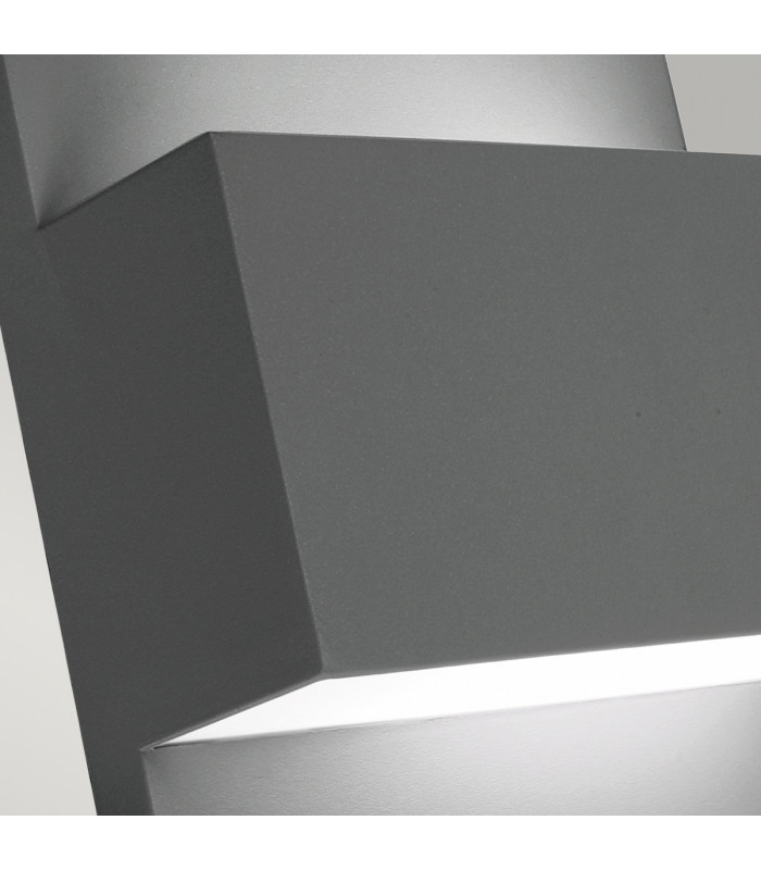 Geneve 1 Light Outdoor Up Down Wall Light Graphite IP54 E27-5