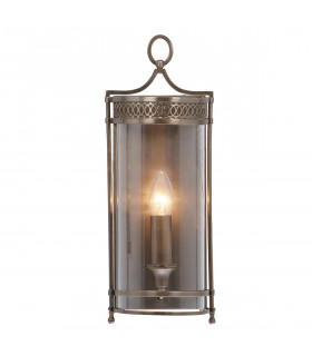 Guildhall 1 Light Indoor Candle Wall Light Dark Bronze E14-1