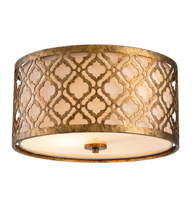 Arabella 2 Light Flush Mount Ceiling Light Gold E27-1