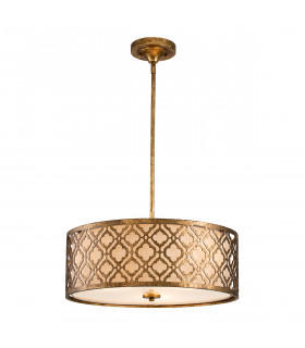 Arabella 3 Light Large Round Ceiling Duo-Mount Pendant Gold E27-1