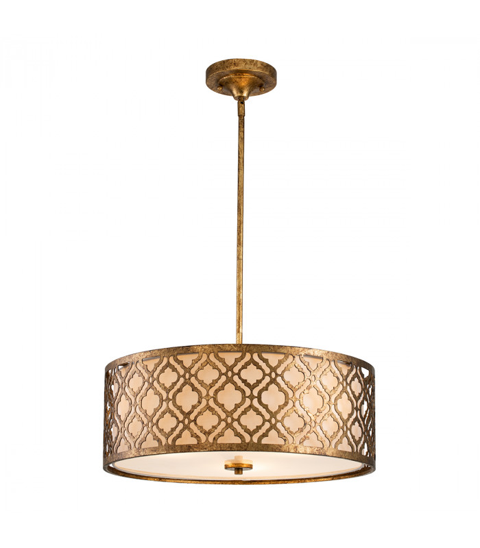 Arabella 3 Light Large Round Ceiling Duo-Mount Pendant Gold E27-1