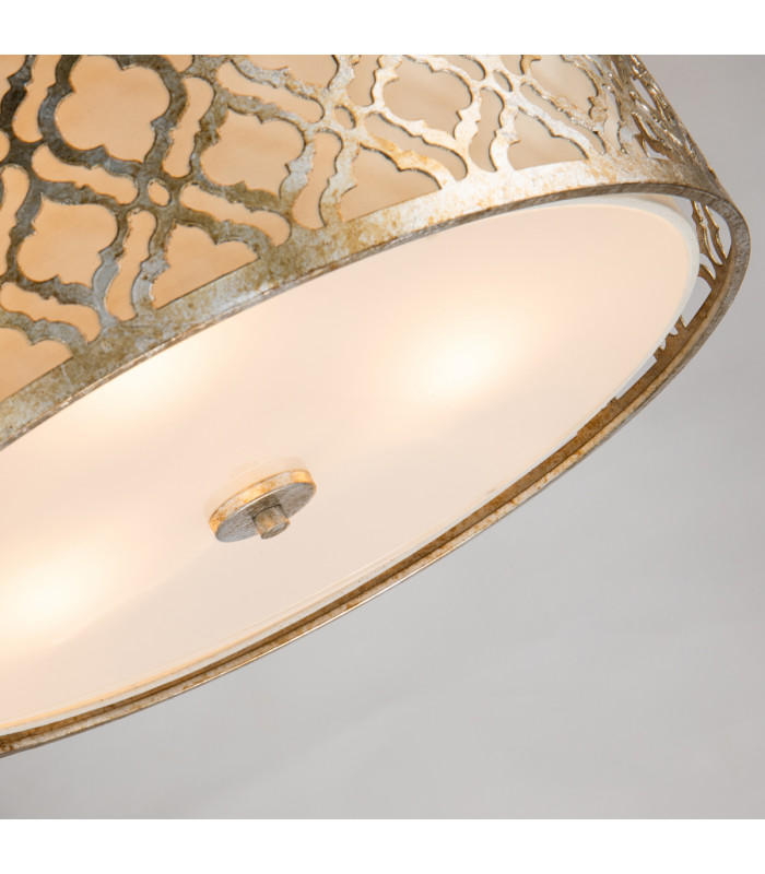 Arabella 3 Light Large Round Ceiling Duo-Mount Pendant Gold E27-4
