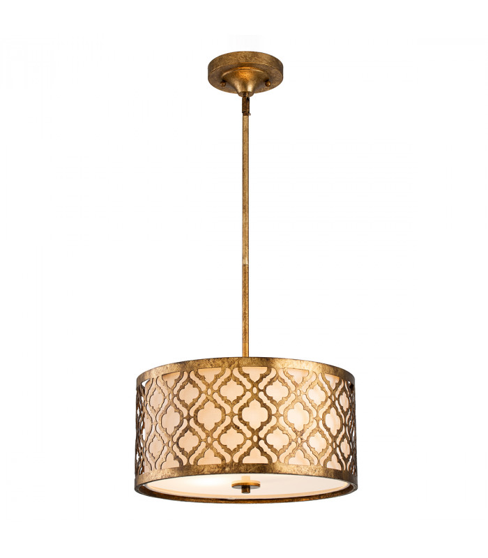 Arabella 2 Light Medium Round Ceiling Duo-Mount Pendant Gold E27-1