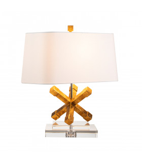 Jackson Square 1 Light Square Table Lamp Gold E27-1