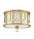 Lemuria 2 Light Cylindrical Flush Ceiling Lamp Distressed Gold-2