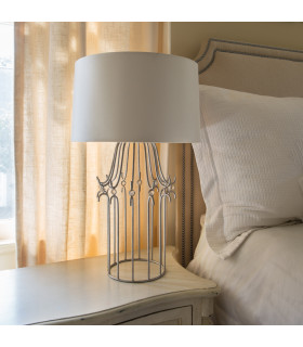 Stella 1 Light Table Lamp Silver E27-2