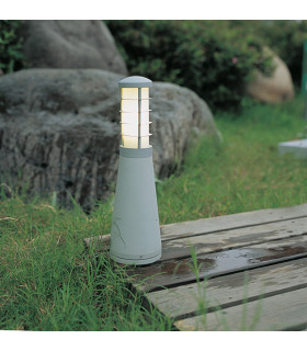 Beta Aluminium 4-Ring Bollard Matt Silver IP54-2
