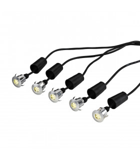 Derwent 5 x Deck Garden light with 6m cable and 12V Transformer IP54-1