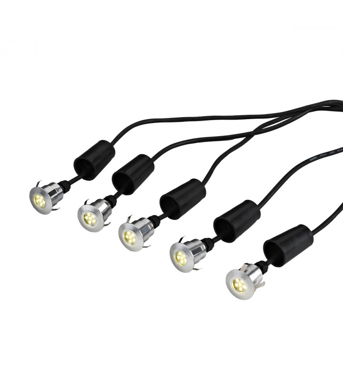 Derwent 5 x Deck Garden light with 6m cable and 12V Transformer IP54-1