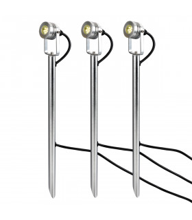 Spennymoor Starter kit including 3 x 12V Spotlights 3 x Poles 6m cable & 12V Transformer IP54-1