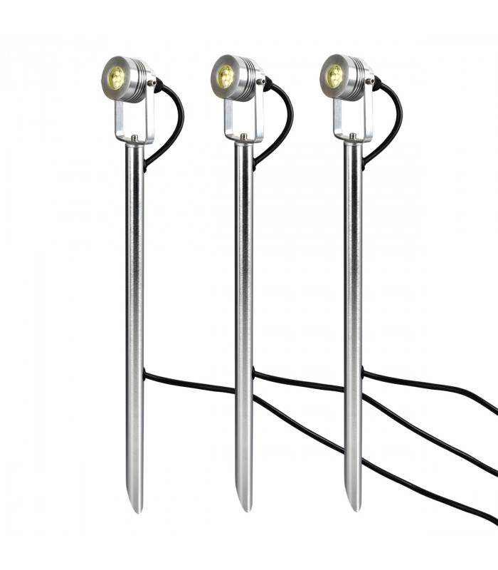 Spennymoor Starter kit including 3 x 12V Spotlights 3 x Poles 6m cable & 12V Transformer IP54-1