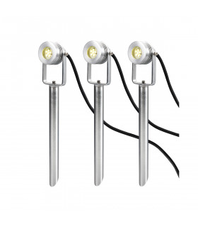 Spennymoor Starter kit including 3 x 12V Spotlights 3 x Spikes 6m cable & 12V Transformer IP54-1
