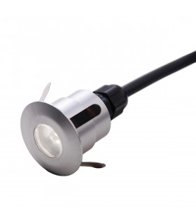 Fusion Integrated LED Outdoor Plain Push In In-Ground Deck Light Brushed Aluminium IP65