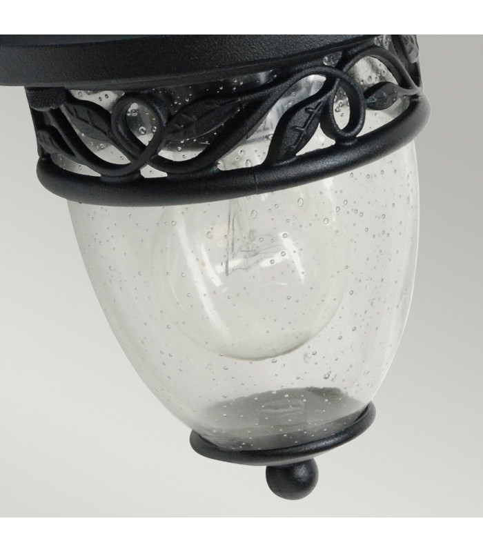 Burford 1 Light Outdoor Wall Lantern Light Black IP44 E27-4