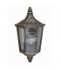 Cricklade 1 Light Outdoor Wall Half Lantern Light Black Gold IP44 E27-1