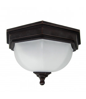 Fairford 2 Light Bathroom Flush Ceiling Lantern Bronze IP44 E27-1