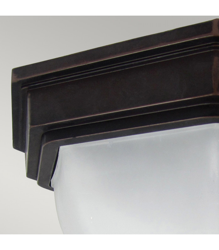 Fairford 2 Light Bathroom Flush Ceiling Lantern Bronze IP44 E27-2