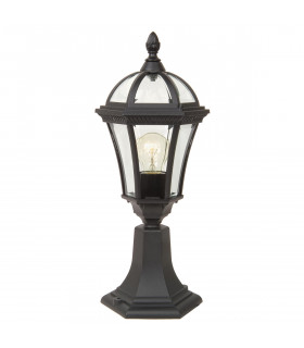 Ledbury 1 Light Outdoor Pedestal Lantern Black IP44 E27-1