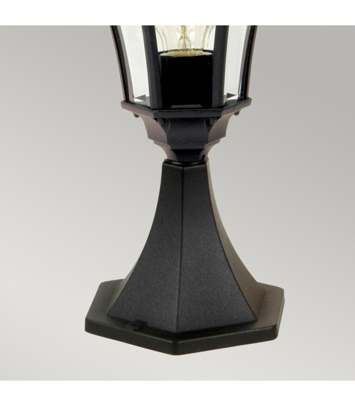 Ledbury 1 Light Outdoor Pedestal Lantern Black IP44 E27-3