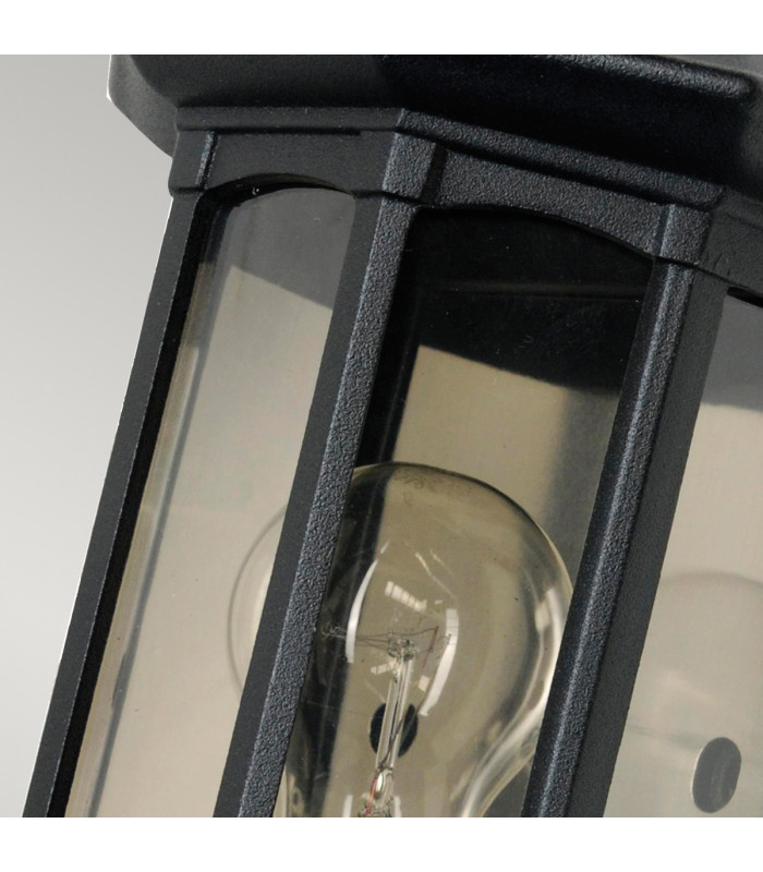 Newbury 1 Light Outdoor Wall Half Lantern Light Black IP44 E27-4