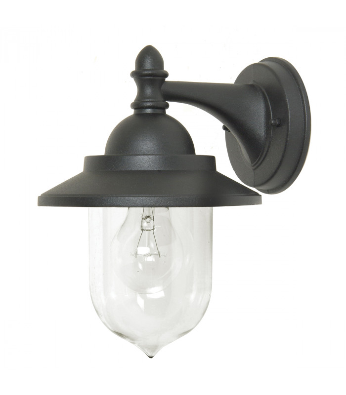 Sandown 1 Light Outdoor Wall Lantern Light Black IP44 E27-1