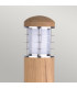 Poole 1 Light Outdoor Bollard Light Stainless Steel Teak IP55 E27-2