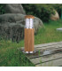 Poole 1 Light Outdoor Bollard Light Stainless Steel Teak IP55 E27-4