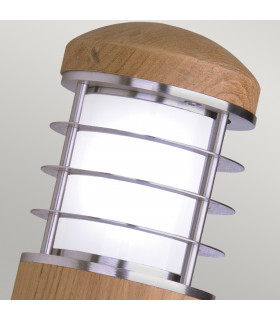 Poole 1 Light Outdoor Wall Light Stainless Steel Teak IP44 E27-2