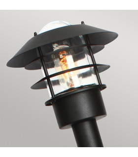 Helsingor 1 Light Outdoor Coastal Bollard Lantern Black IP44 E27-2