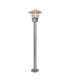 Helsingor Outdoor 1 Light Bollard Lantern Silver IP44 E27-1