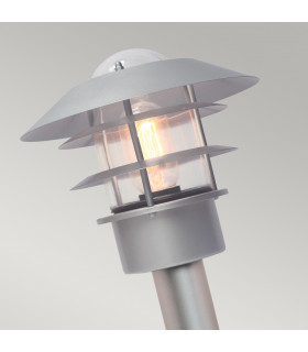 Helsingor Outdoor 1 Light Bollard Lantern Silver IP44 E27-2
