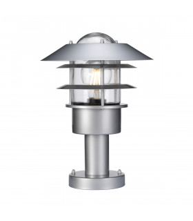 Helsingor 1 Light Outdoor Pedestal Lantern Silver 304 Ss IP44 E27-1