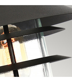 Helsingor 1 Light Outdoor Coastal Pedestal Lantern Black IP44 E27-2